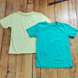 Tommy Hilfiger shirts size 8 cotton green yellow neon spring summer bundle